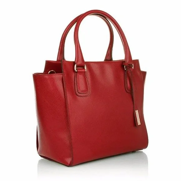 ABRO Red Saffiano Satchel Crossbody Handbag NEW - Picture 8 of 8